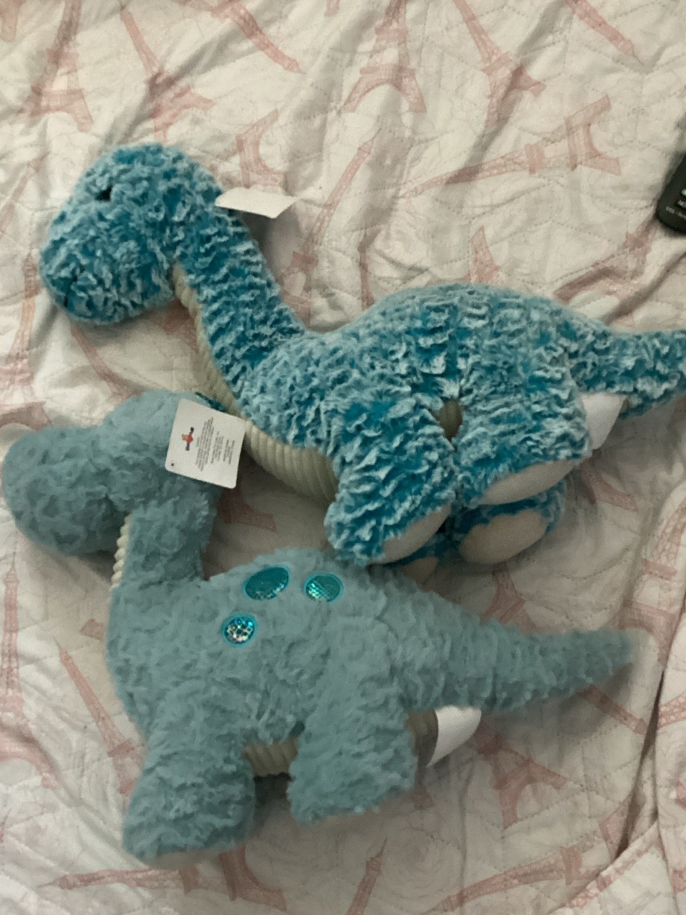 Plush Blue Dinosaur Stuffed Toy - Soft Teal Plush